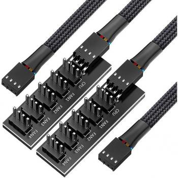 Splitter Black Sleeve 4 Pin Ventilador de Enfriamiento