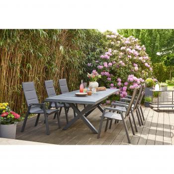 Siena Garden Essgruppen‑Set Milano / Messina – Grau‑Aluminium‑Keramik