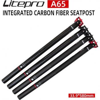 Pieza de fibra de carbono Litepro A65 33,9x580MM para bicicleta plegable BMX
