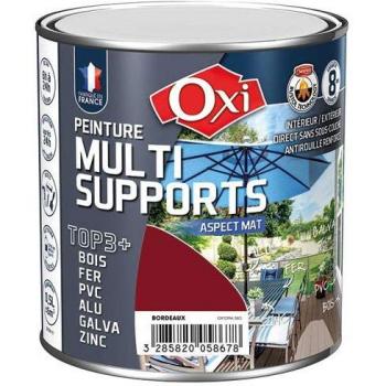 Peinture Multi‑Supports OXI TOP3+ Mat 0,5 L – Rouge Bordeaux