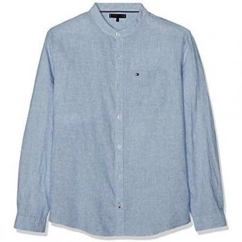 Camisa Azul Tommy Hilfiger L/s de Algodón y Lino