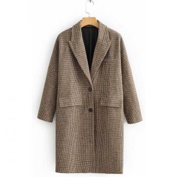 Women's Vintage Plaid Overcoat