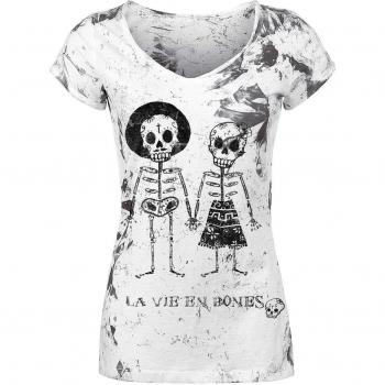 Camiseta Skeleton Lovers de Outer Vision para Mujer Blanco L