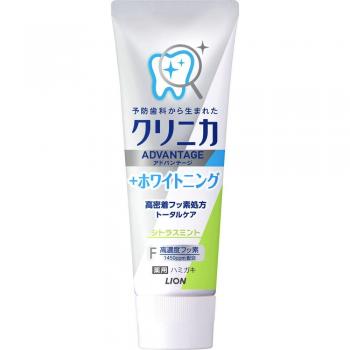 LION Clinica ADVANTAGE + Citrus Mint Whitening Toothpaste, 130g (Quasi-drug)