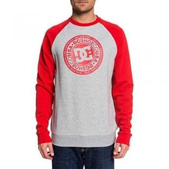 Felpa Uomo DC Shoes Circle Star, Grey Heather/Racing Red, L