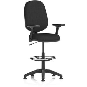 Eclipse Plus I‑Lever Task Chair – Draughtsman with Height Adjustment & Foldable Arms (Black)