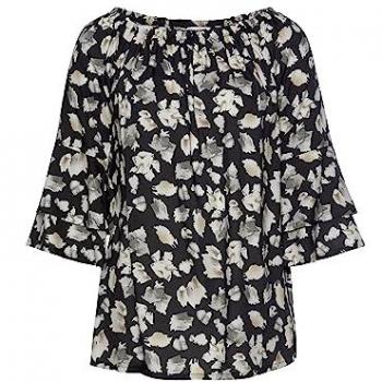 LASCANA Carmenbluse, mit Alloverprint, Damenbluse, schulterfrei
