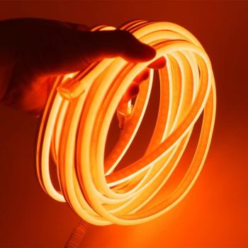 Striscia Neon Flessibile 5 m, 12 V, Colore Arancione, IP65, Esterno