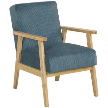 Fauteuil moderne en tissu côtelé avec accoudoirs