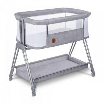 Lit cododo Lionelo Luna 2 en 1 Gris Béton avec matelas