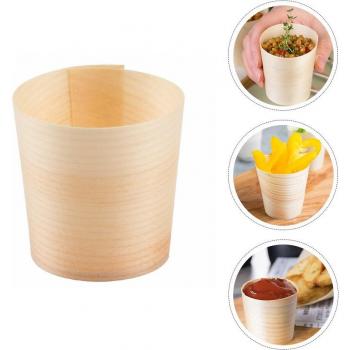 20Pcs Natural Wood Cups