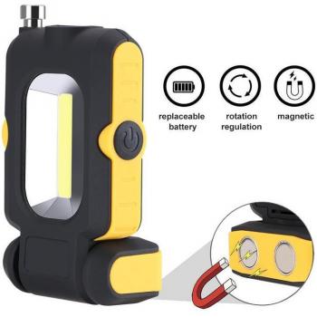 Lampe de chantier COB à fond tournant et capteur lumineux