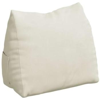 Coussin de Dos Crème en Velours Côtelé 60 x 20 x 50 cm