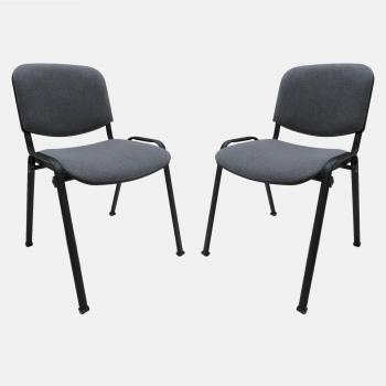 Sedia Set 2 “Grigio Profondo” – Tessuto Imbottito, 54x55h81, Ideale per Salotto e Ufficio