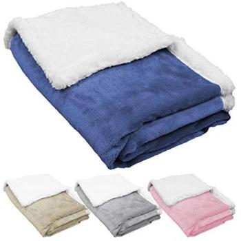 Ensemble de 5 couvertures douces pour enfant 75 x 100 cm en flanelle et sherpa