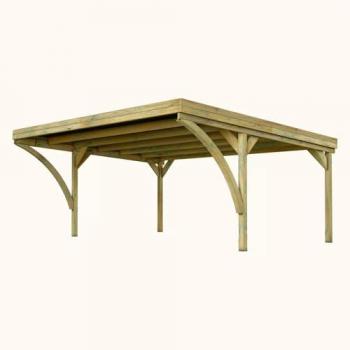 Cochera Victor Modern Double en Bois Traité