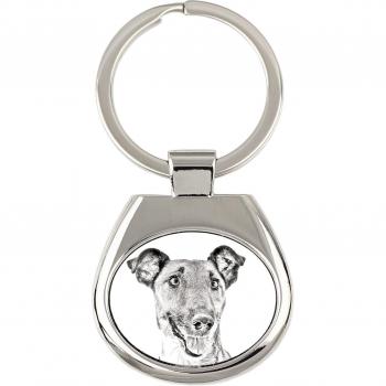 Silver Fox Terrier Keychain by Art-Dog