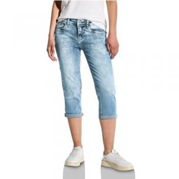 Street One Femme Jeans 3/4 Bleu avec Détails Scintillants Taille 28