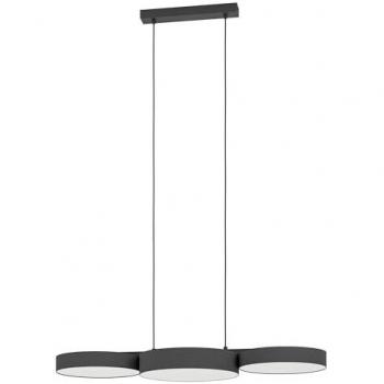 Barbano‑Z sospensione LED 3 fessure nero acciaio 2550 lm