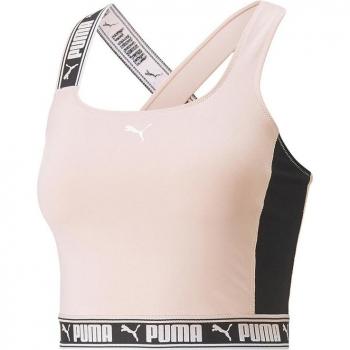 Puma Train Strong Damen-Top in Rosa & Schwarz, Größe M – Markenlogo
