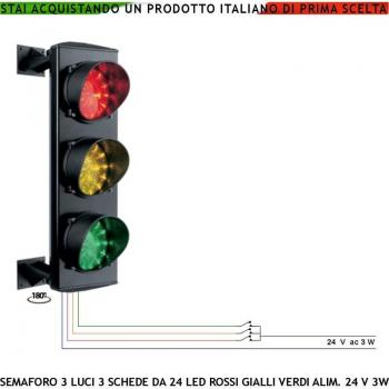 Ripetitore Semaforo 3 LED RGB, Effetto Lente IP65, 124mm Ø