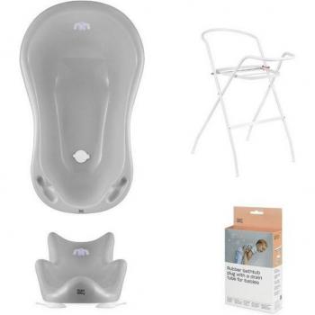 Baignoire Mini Relax HYLA‑T – Collection Lite, 4 pièces, Certifiée TÜV, sans BPA, Gris Yeti
