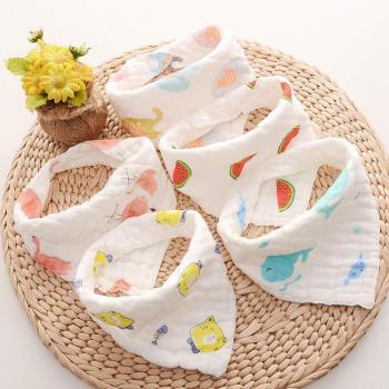 Bavoirs Bébé Bandana 100% Coton Naturel Doux avec Motifs Animaux