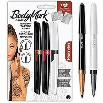 Henna Vibes Quick-Tat Pack (3 Pens, 2 Stencils)