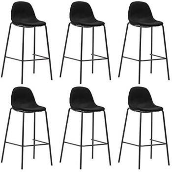 Set de 6 chaises de bar noires en tissu