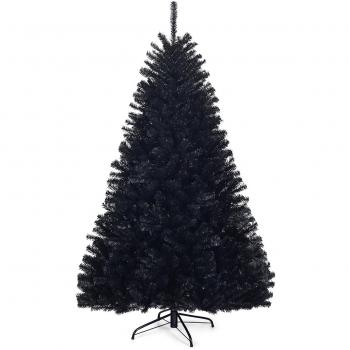 Rbol de Navidad Artificial 180cm Color Negro con Base Sólida de Metal