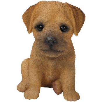 Lively Border Terrier Pup Sculpture