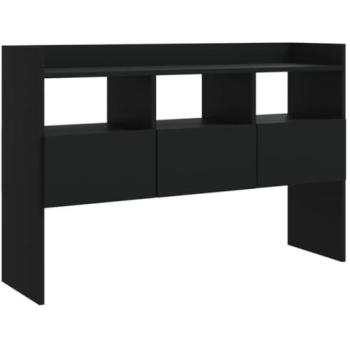 Armoire Buffet Inge – Rangements Compacts, Noir Mat
