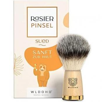 WLDOHO Veganer Rasierpinsel: Ahornholzgriff + Dachshaar‑Stich