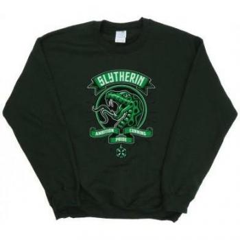 Moletom negro para chicas Harry Potter Slytherin Toon Crest