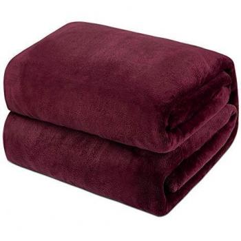Couverture Duveteuse Molleton – Couleur Rouge Vin, Taille Double