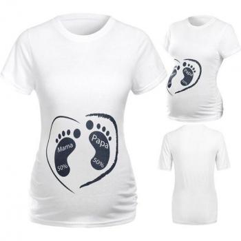 Karikatur‑Short Sleeve Shirt für große Schwangerschaft