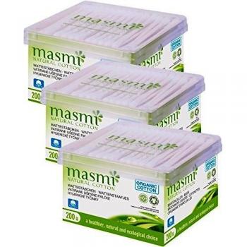 Masmi Cotone Naturale Bio Cosmetici di Incenso, confezione da (3 X 200 pezzi)