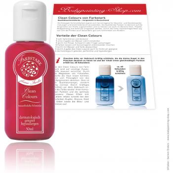 Farbstark Hellrot Schminkfarbe – wasserlöslich, 50 ml (Clean Colours)