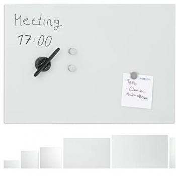 Tableau d’Organisation Relaxdays – Magnétisme + Verre – 60 x 40 cm – Blanc