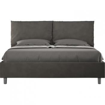 Cama Antea Gris 160x200 con Somier Acolchado y Microfibra