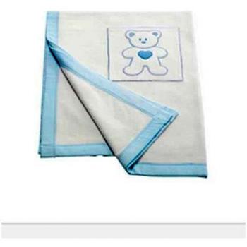 Coperta Pile “Orso Amore” in Blu Azzurro