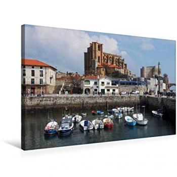Premium Textilverlagte Poster 75 × 50 cm – Castillo de Santa Ana, Castro‑Urdiales