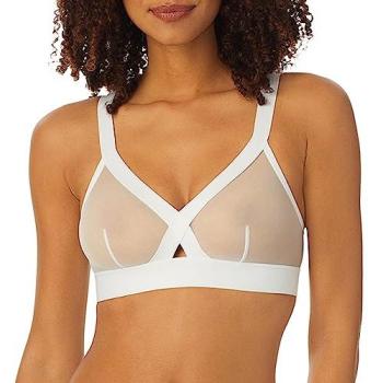 DKNY Sheers Triangle Bralette – White, Size Small