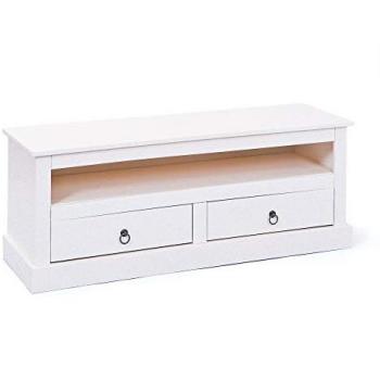 Ebuy24 TV Tisch Pall mit 2 Schubladen und 1 Fach, Weiss