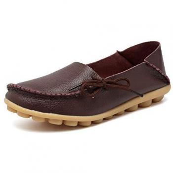 Eagsouni Leder‑Loafer „Braun A“ – Flache Halbschuhe für Damen (EU 39)