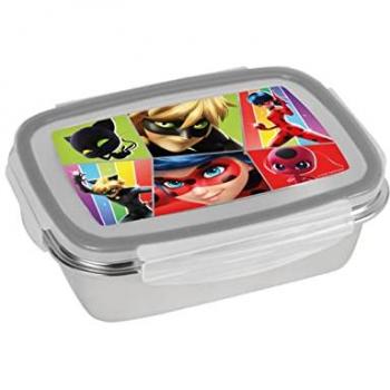 Miraculous Ladybug Brotdose 850 ml – Edelstahl, farbig, spülmaschinengeeignet (ohne Deckel)
