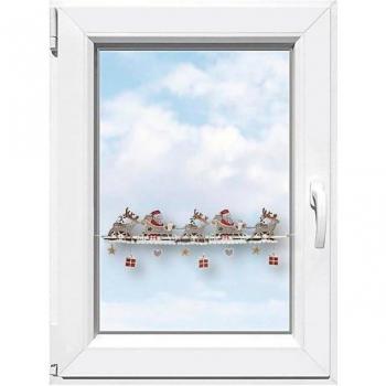 Plauen Winterzauber Gardine – Weihnachtsmann‑Design, 19 cm