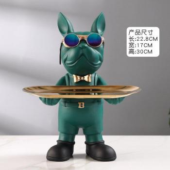 Französische Bulldogge Kunstwerk Harz Statue Aufbewahrung Deko