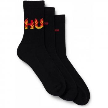 Paire de chaussettes hautes noire à feu – Hugo (x3)