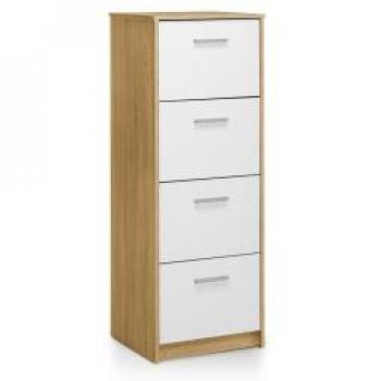 Mueble Archivador Jarama 9009 con 4 cajones – Diseño Roble/Blanco